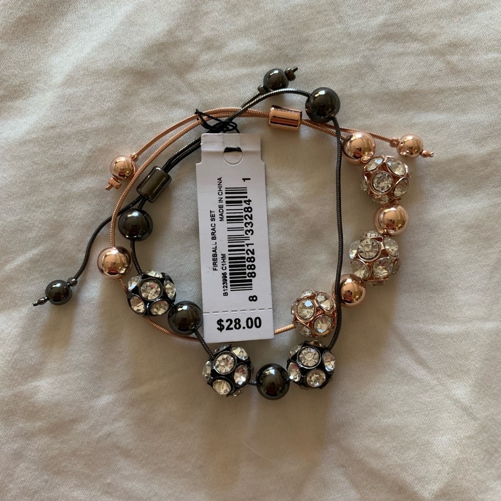 GUESS Fireball Pull-Through Bracelet Set NWT